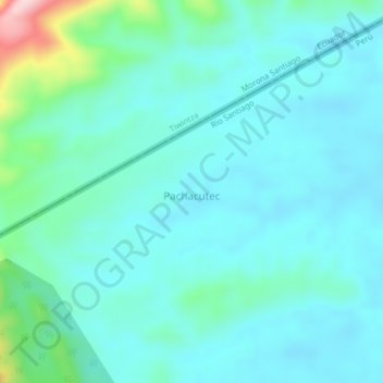 Mapa topográfico Pachacutec, altitud, relieve