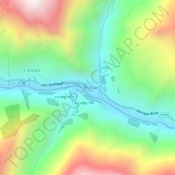 Mapa topográfico Thirot, altitud, relieve
