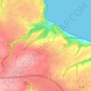 Mapa topográfico Saint-Eloy, altitud, relieve