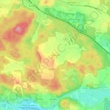 Mapa topográfico Fürmoosen, altitud, relieve