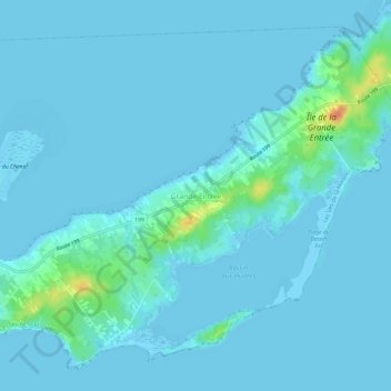 Mapa topográfico Grande-Entrée, altitud, relieve