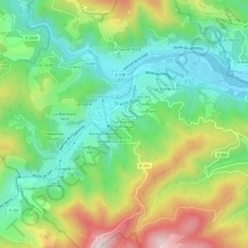 Mapa topográfico Signe Martre et Pissoule, altitud, relieve