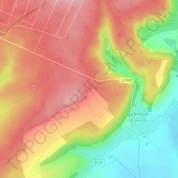 Mapa topográfico Le Jura, altitud, relieve
