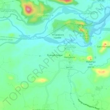 Mapa topográfico Prakash Nagar, altitud, relieve