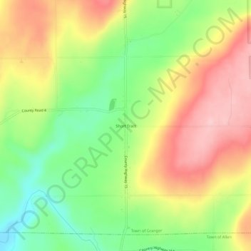 Mapa topográfico Short Tract, altitud, relieve