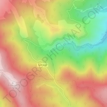 Mapa topográfico Quinto Real, altitud, relieve