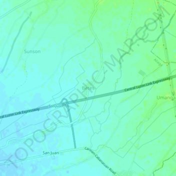 Mapa topográfico Betes, altitud, relieve