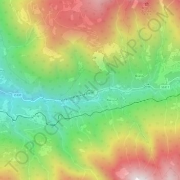Mapa topográfico Paiesco, altitud, relieve