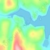 Mapa topográfico Mid Yell, altitud, relieve