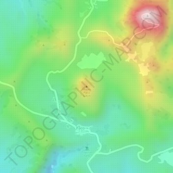 Mapa topográfico Mount Paco, altitud, relieve