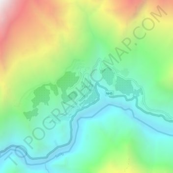 Mapa topográfico Pooh, altitud, relieve