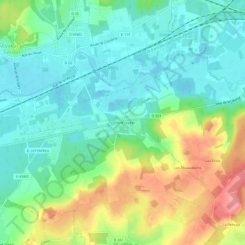 Mapa topográfico La Belle Inutile, altitud, relieve