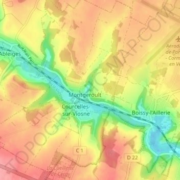 Mapa topográfico La Croix Verdeau, altitud, relieve