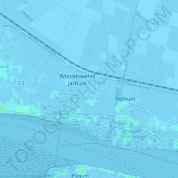 Mapa topográfico Widdelswehr, altitud, relieve