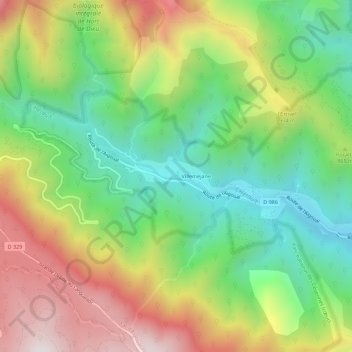 Mapa topográfico La Pénarie, altitud, relieve