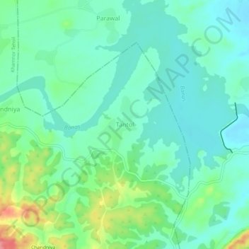 Mapa topográfico Tantol, altitud, relieve
