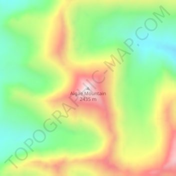 Mapa topográfico Algae Mountain, altitud, relieve