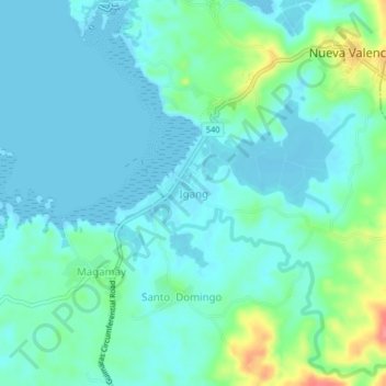 Mapa topográfico Igang, altitud, relieve