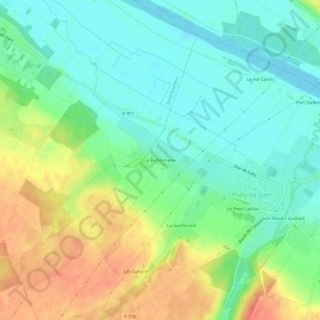 Mapa topográfico La Bichonnière, altitud, relieve