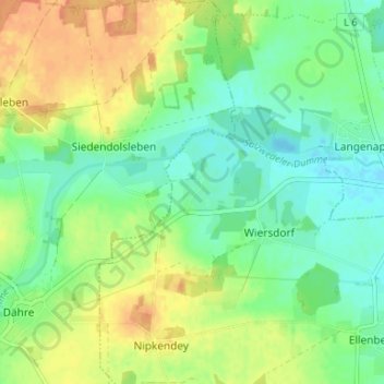 Mapa topográfico Deutschhorst, altitud, relieve