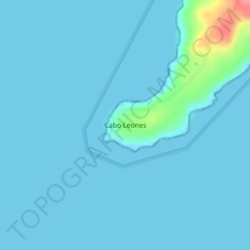 Mapa topográfico Cabo Leones, altitud, relieve