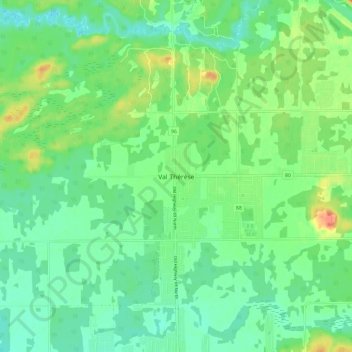 Mapa topográfico Val Thérèse, altitud, relieve