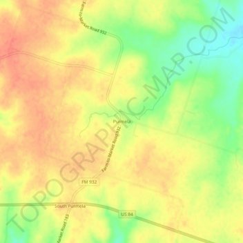Mapa topográfico Purmela, altitud, relieve