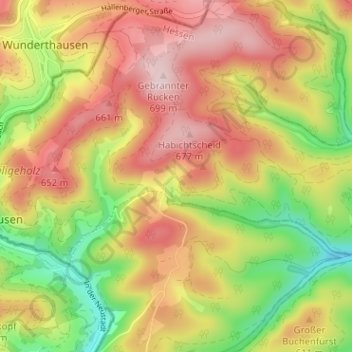 Mapa topográfico Dachsloch, altitud, relieve