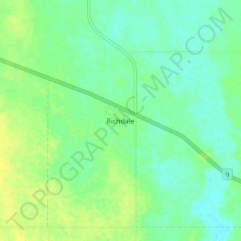 Mapa topográfico Richdale, altitud, relieve