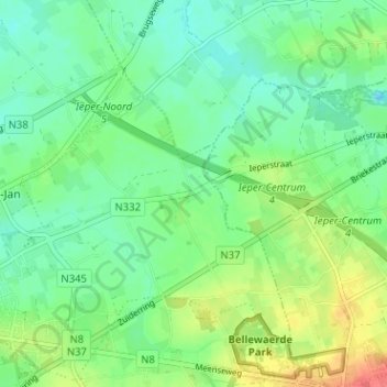 Mapa topográfico Verlorenhoek, altitud, relieve