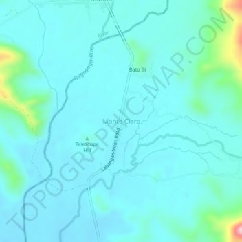 Mapa topográfico Monte Claro, altitud, relieve