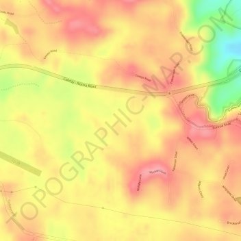 Mapa topográfico Tinbeerwah, altitud, relieve