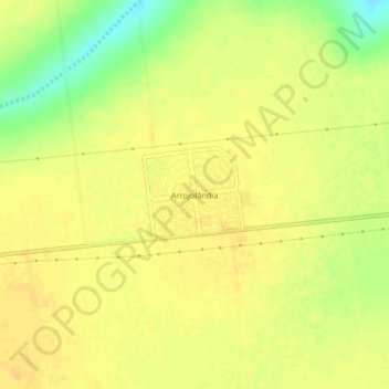 Mapa topográfico Arrojolândia, altitud, relieve
