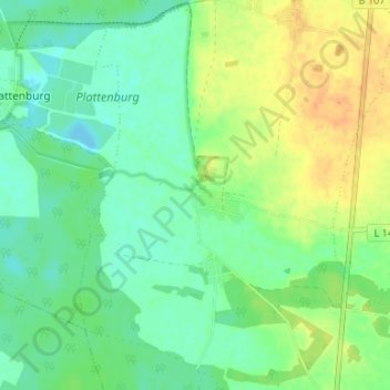 Mapa topográfico Groß Leppin, altitud, relieve