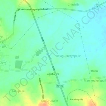 Mapa topográfico Venkatapuram, altitud, relieve