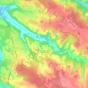 Mapa topográfico Pierre Dure, altitud, relieve