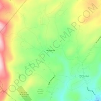 Mapa topográfico Cherrytown, altitud, relieve