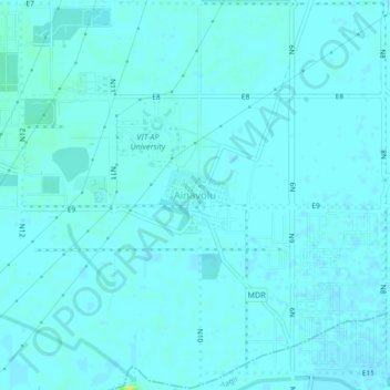 Mapa topográfico Ainavolu, altitud, relieve