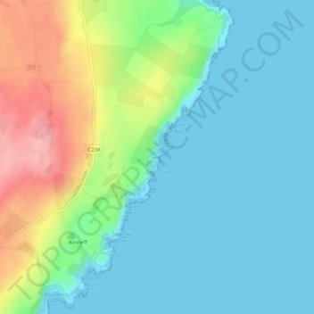 Mapa topográfico Burian Hole, altitud, relieve
