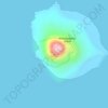 Mapa topográfico Krakatoa, altitud, relieve