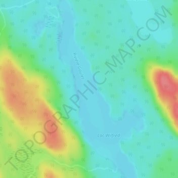 Mapa topográfico Lac Wilfred, altitud, relieve