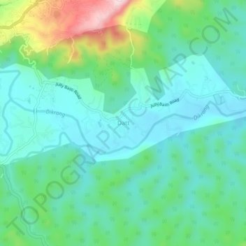 Mapa topográfico Datt, altitud, relieve