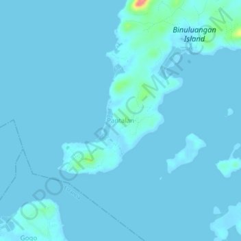 Mapa topográfico Pantalan, altitud, relieve
