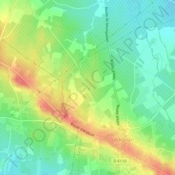 Mapa topográfico Fond Granade, altitud, relieve