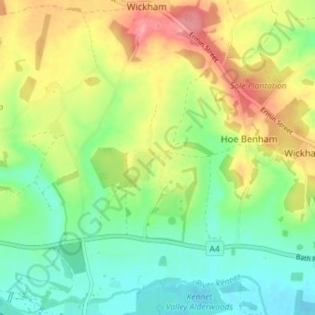 Mapa topográfico Elcot, altitud, relieve