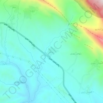 Mapa topográfico Nerwa, altitud, relieve