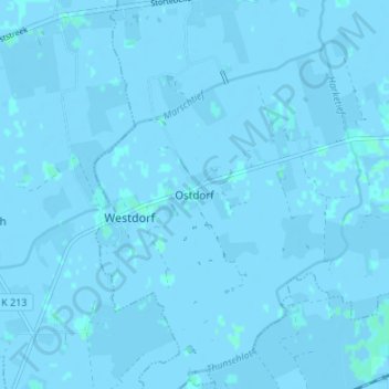 Mapa topográfico Ostdorf, altitud, relieve