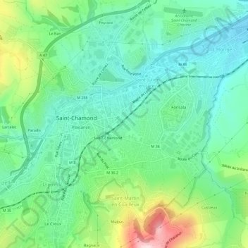 Mapa topográfico Clos Bernard, altitud, relieve