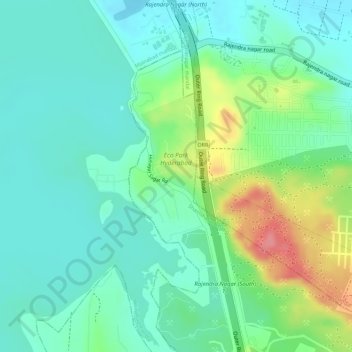 Mapa topográfico manasa hills, altitud, relieve