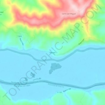 Mapa topográfico Yaquito, altitud, relieve